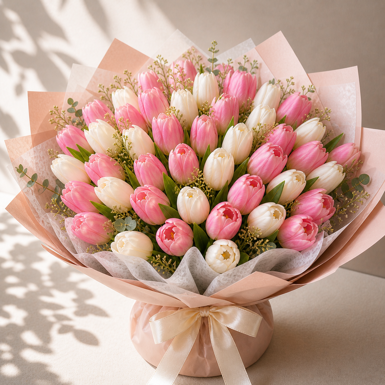 Pink Tulip Bouquet — Elegant Paper Wrap 🌷