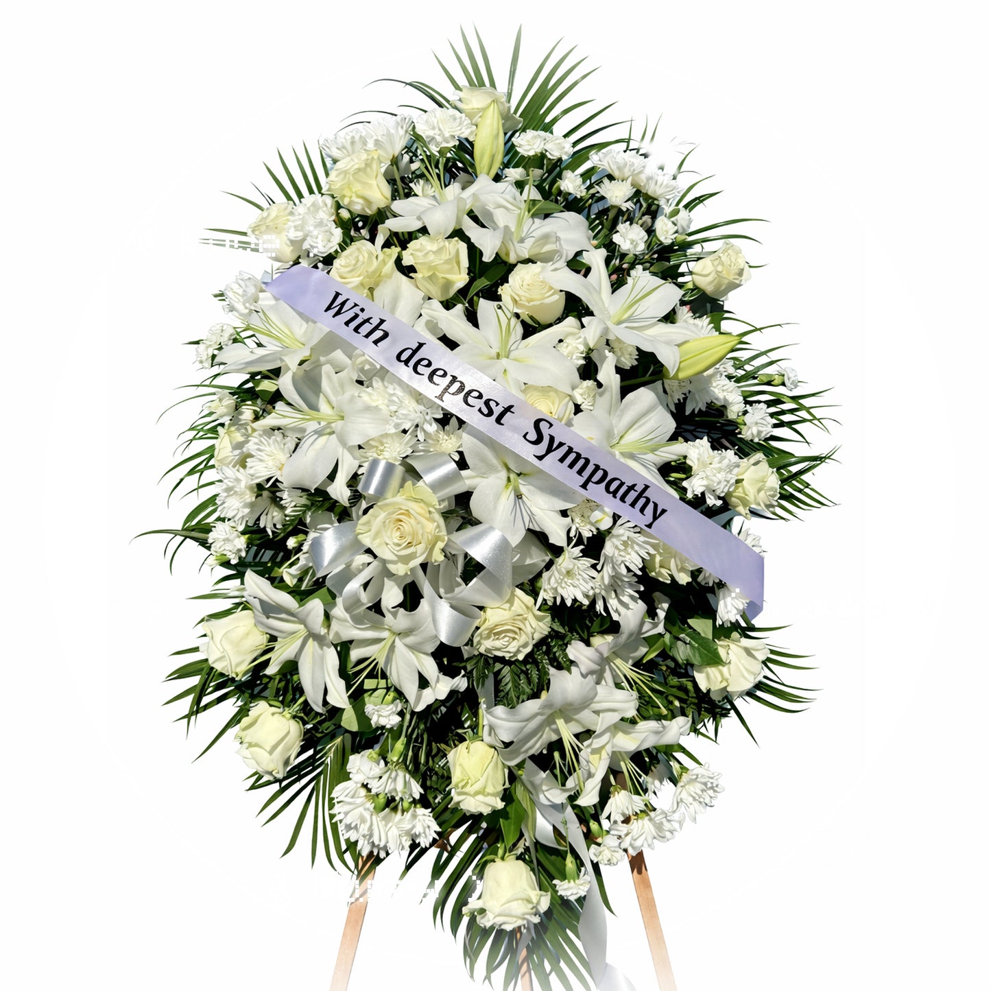 Graceful White Sympathy Standing Spray