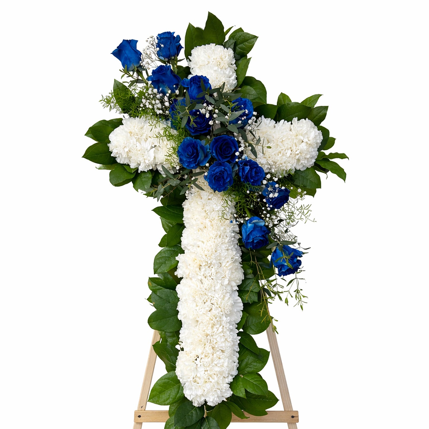 Heavenly Peace Blue & White Standing Cross