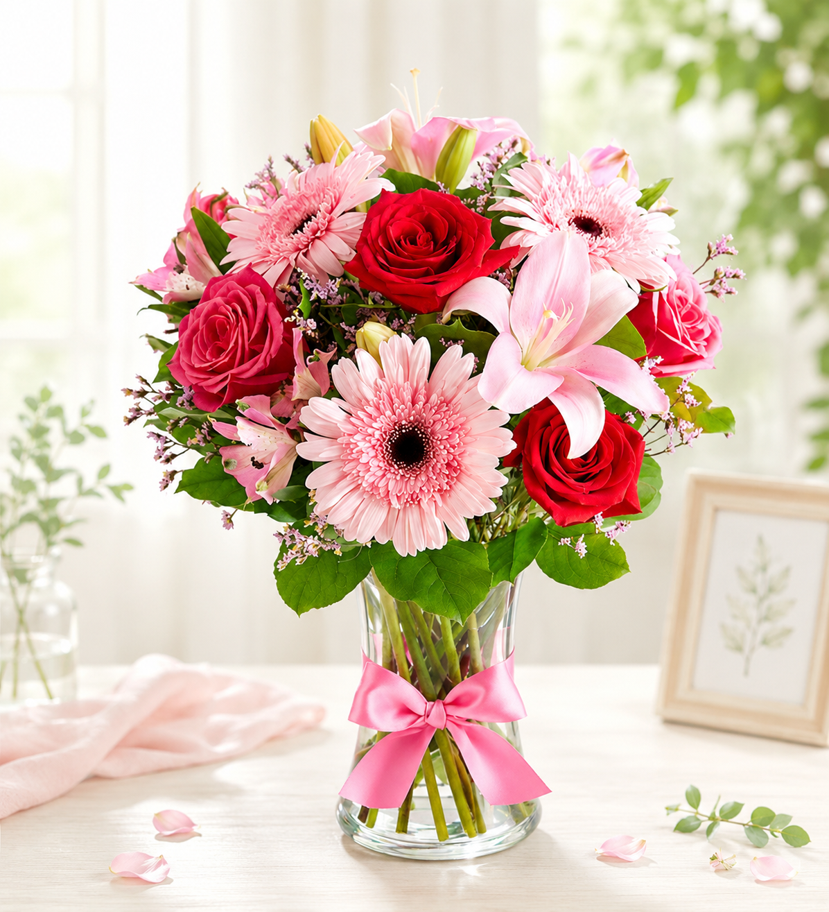 Blushing Lily & Rose Bouquet