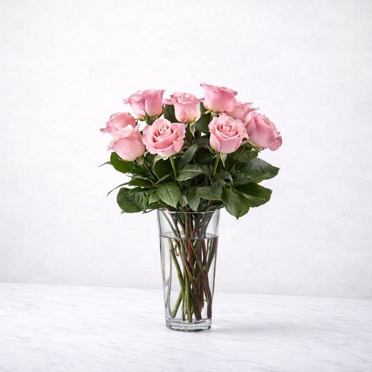Long Stem Pink Rose Bouquet