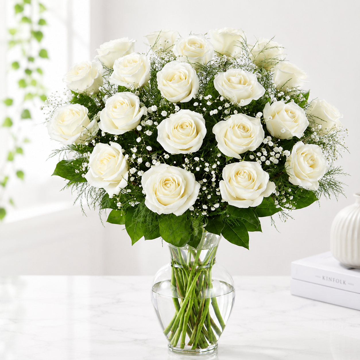 White Elegance Rose Arrangement