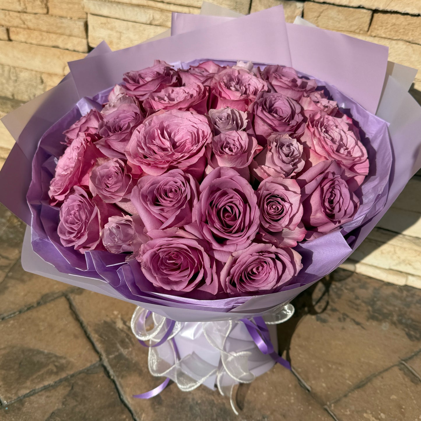 30 Mixed Purple Roses Bouquet
Same Day Flower Delivery