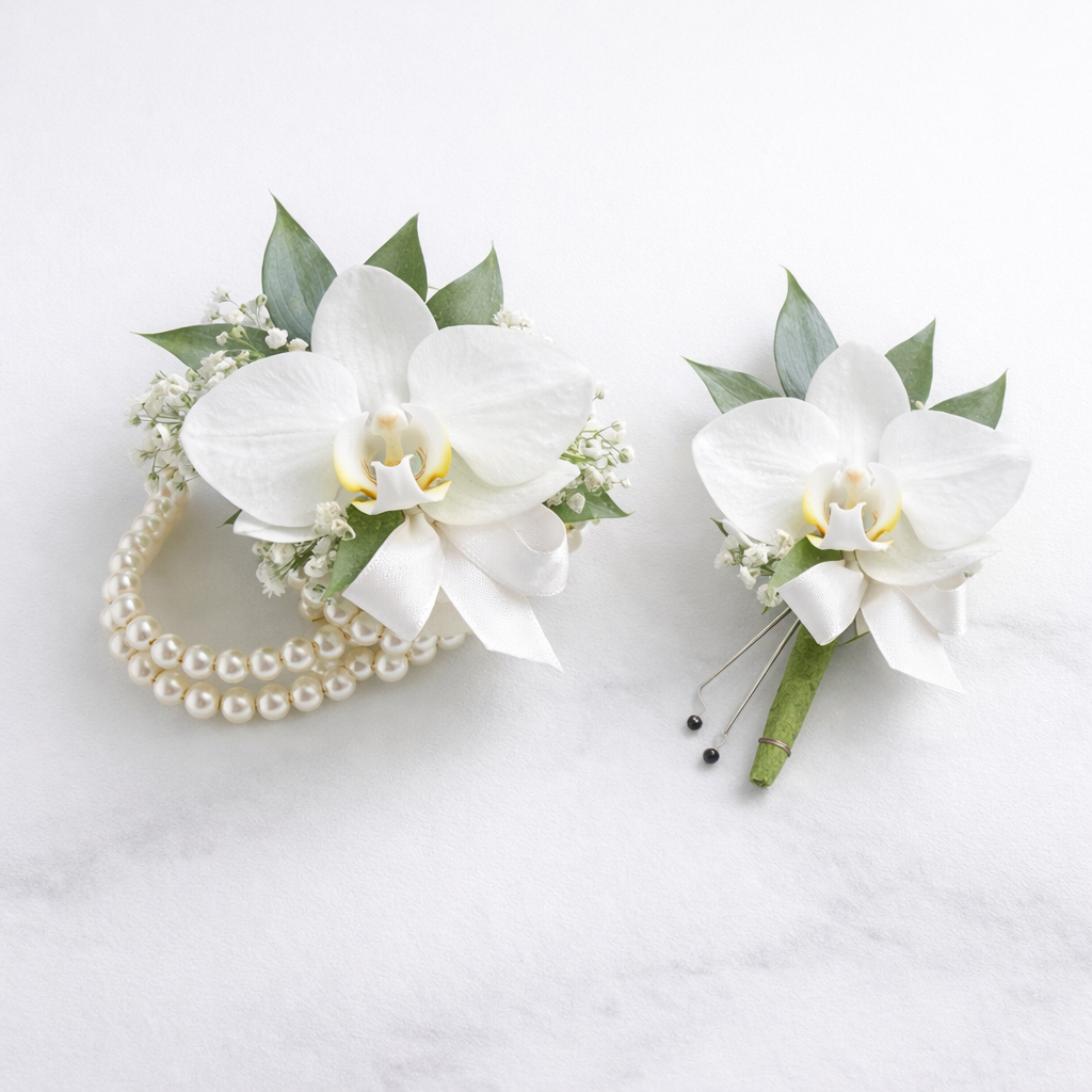 Elegant White Orchid Wrist Corsage