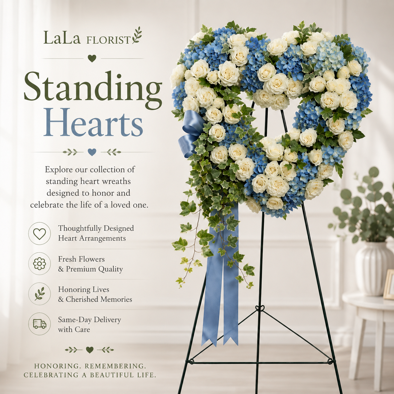 Standing Heart Wreaths