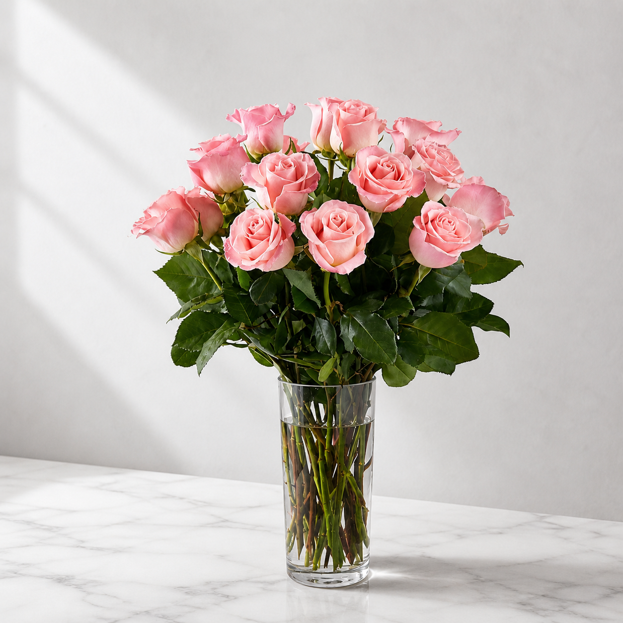 Long Stem Pink Rose Bouquet
