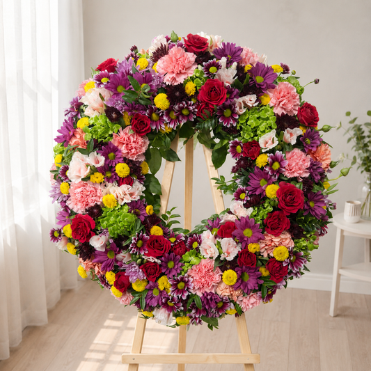 Elegant Sympathy Floral Wreath