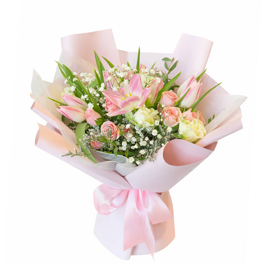 Blush Lily Bouquet – Soft Pink Elegance