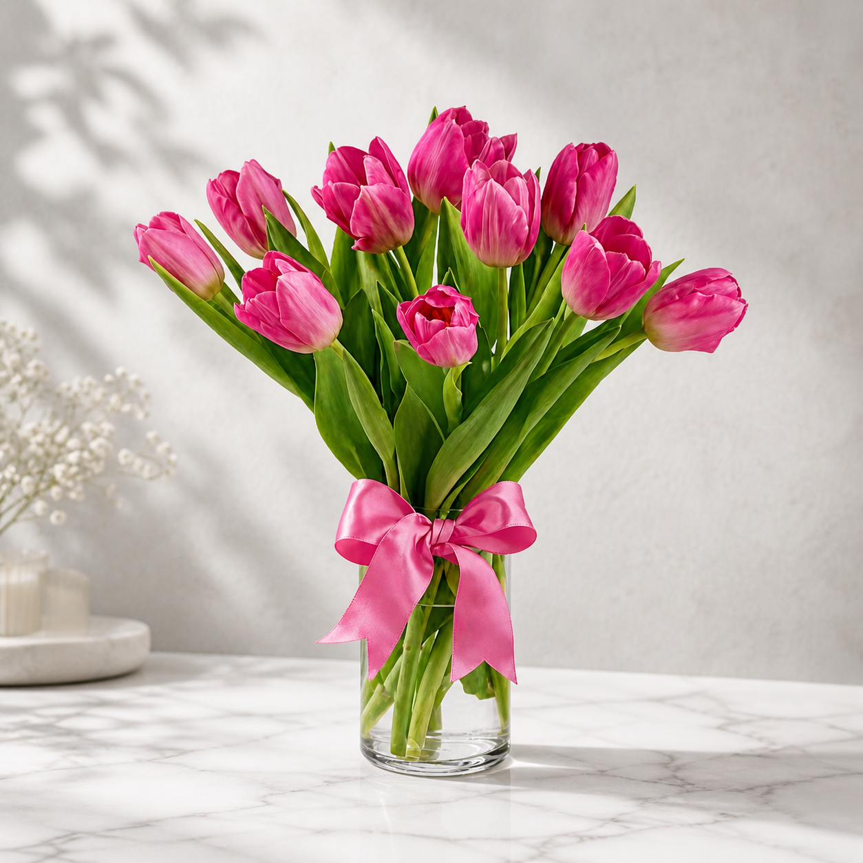 Pink Tulip Bouquet – Fresh Elegant Spring Flowers 🌷
