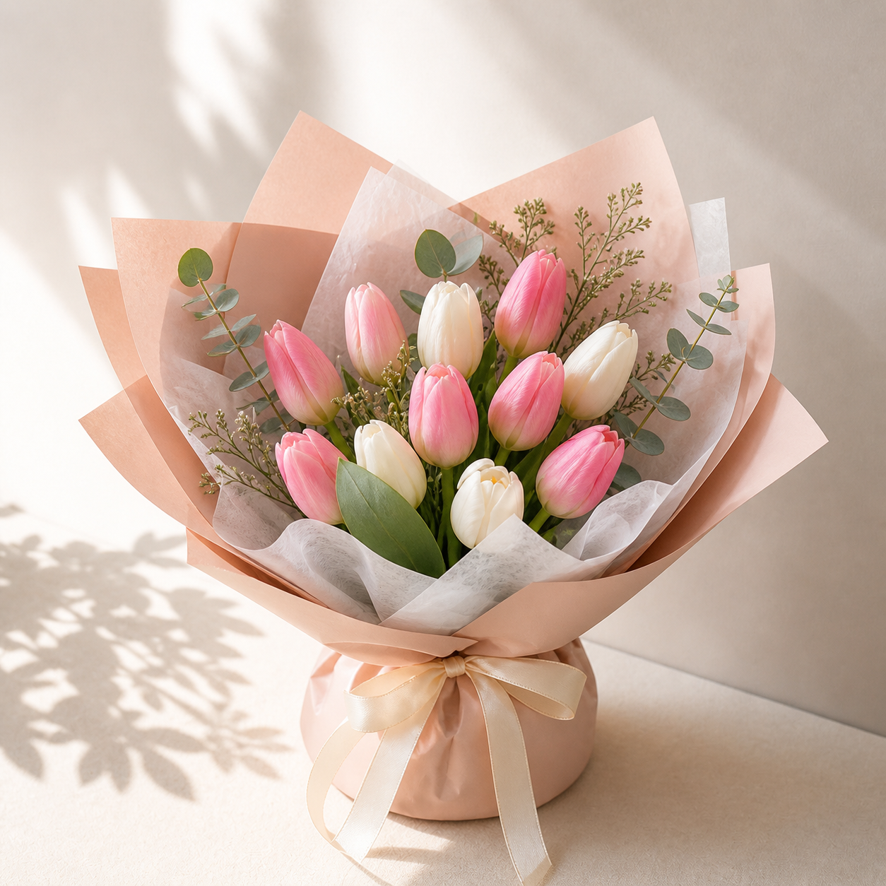 Pink Tulip Bouquet — Elegant Paper Wrap 🌷