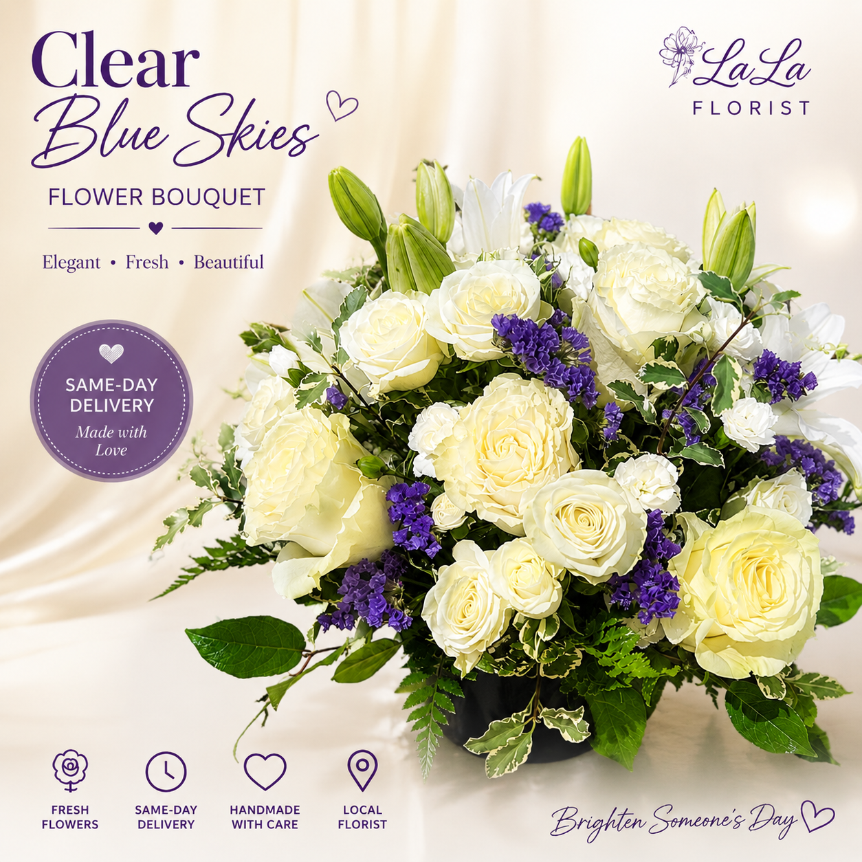Clear Blue Skies Flower Bouquet
