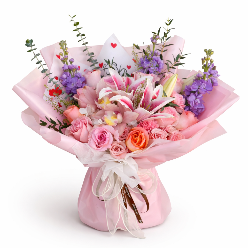 Blush Romance Lily & Rose Bouquet