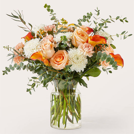 As You Wish – Soft Peach & White Calla Lily Bouquet