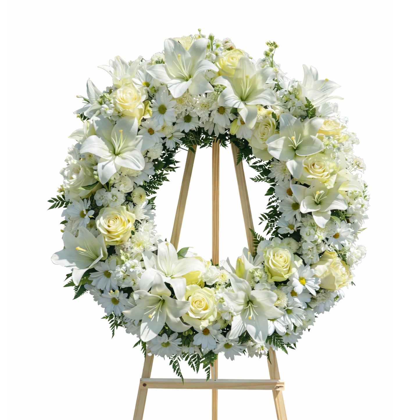 Eternal Grace White Funeral Wreath
