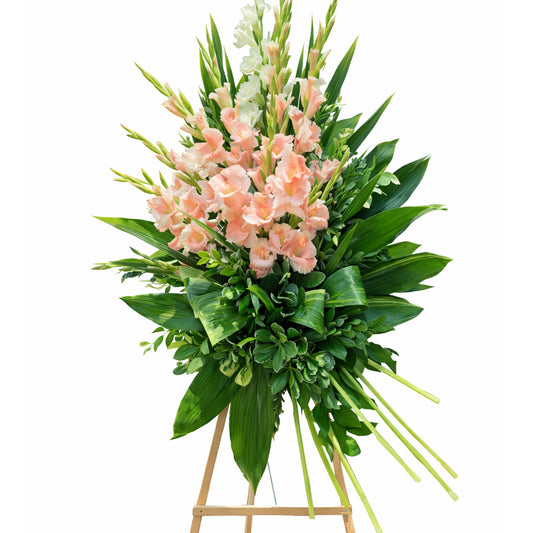 Soft Peach Gladiolus Standing Spray