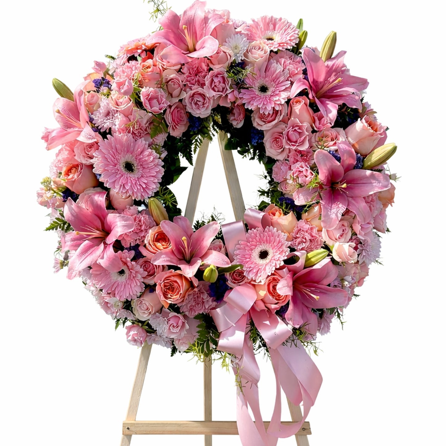 Blush Elegance 18” Standing Sympathy Wreath