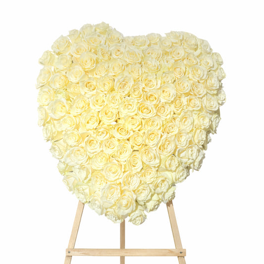 Ivory Elegance Rose Heart Standing Arrangement