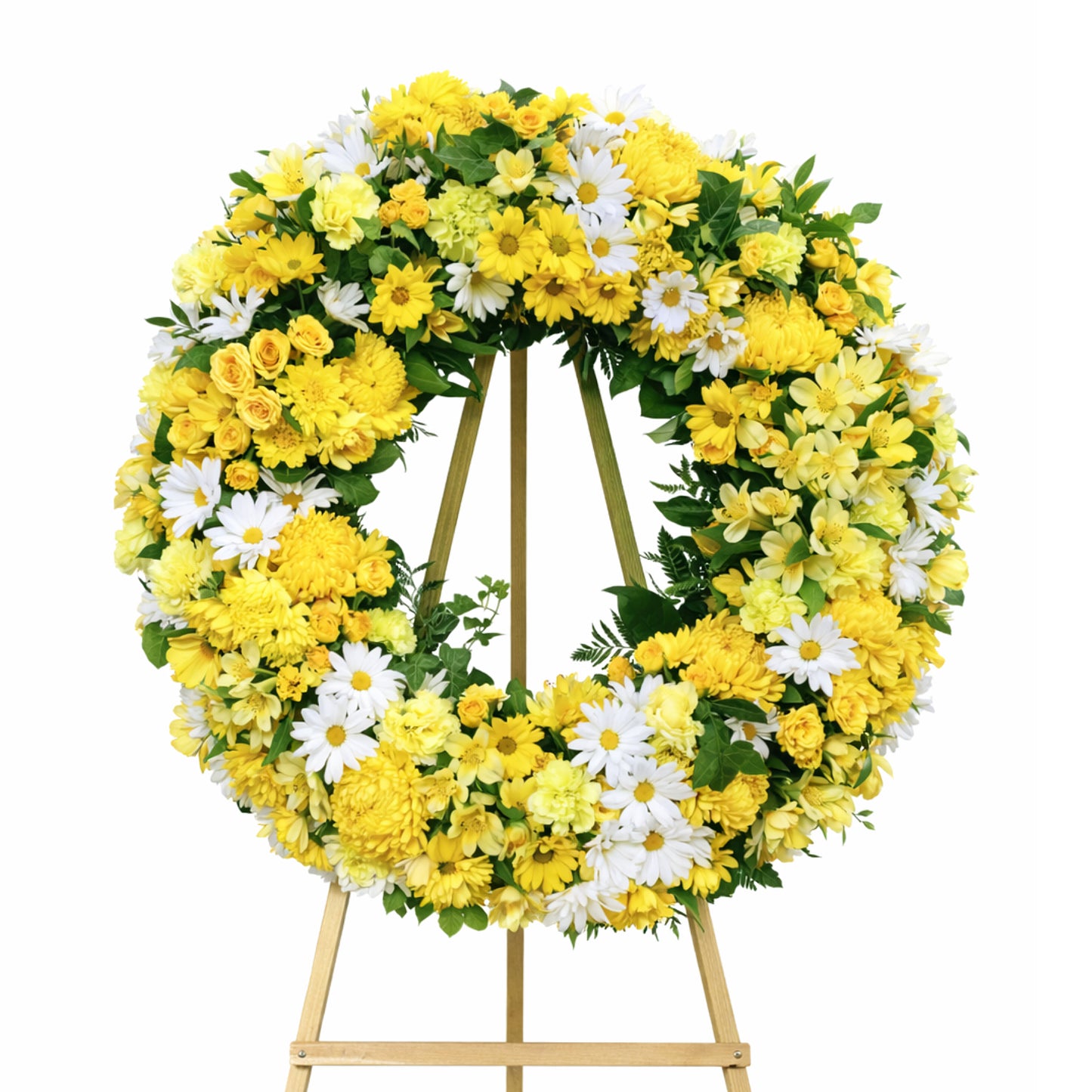 Sunshine Tribute Yellow & White Standing Wreath