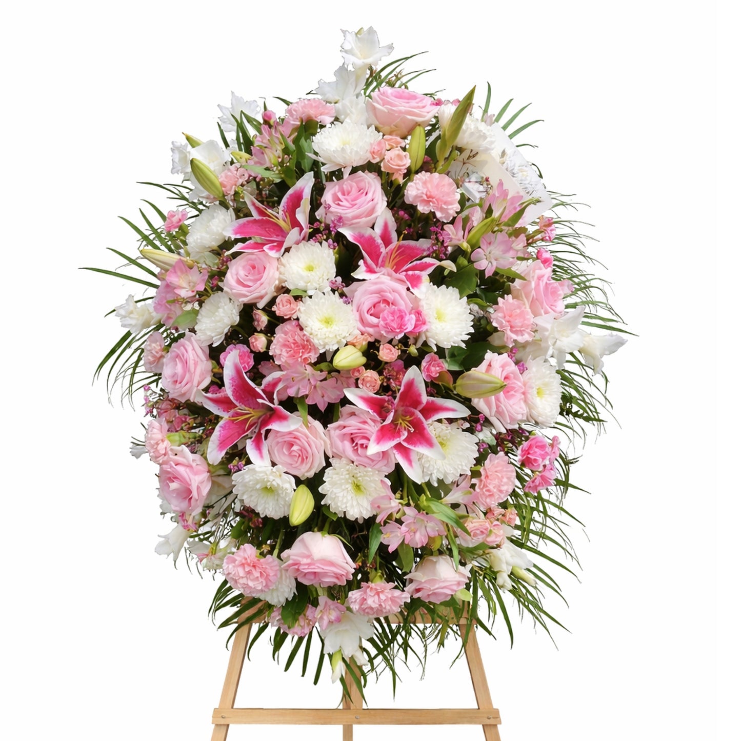 Heavenly Pink Tribute Standing Spray | Sympathy Flowers Delivery Baldwin Park