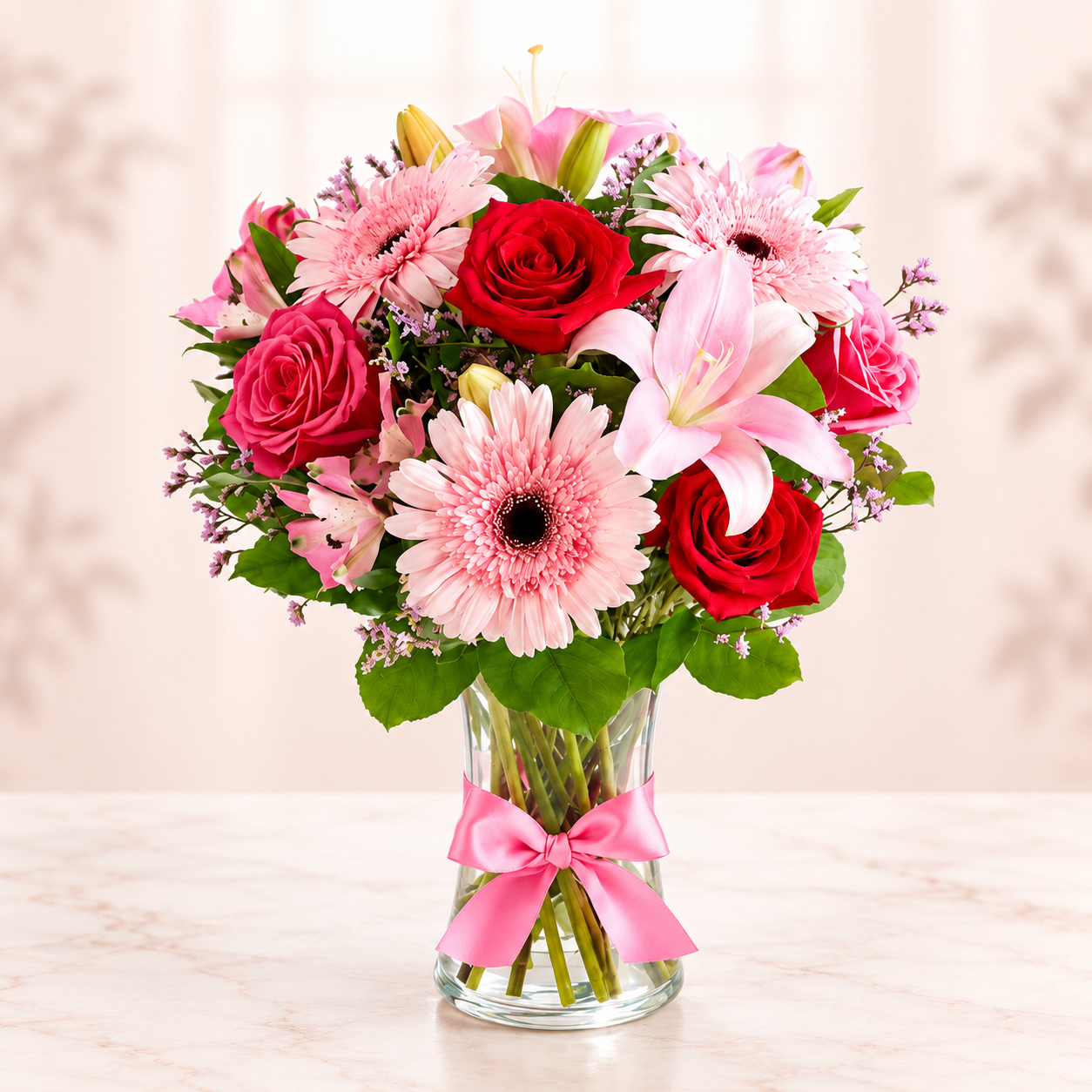 Blushing Lily & Rose Bouquet
