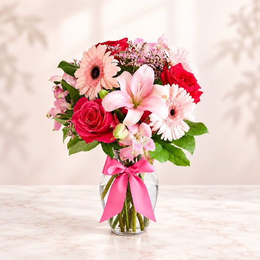 Blushing Lily & Rose Bouquet