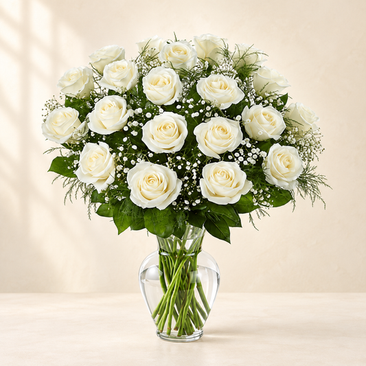 White Elegance Rose Arrangement
