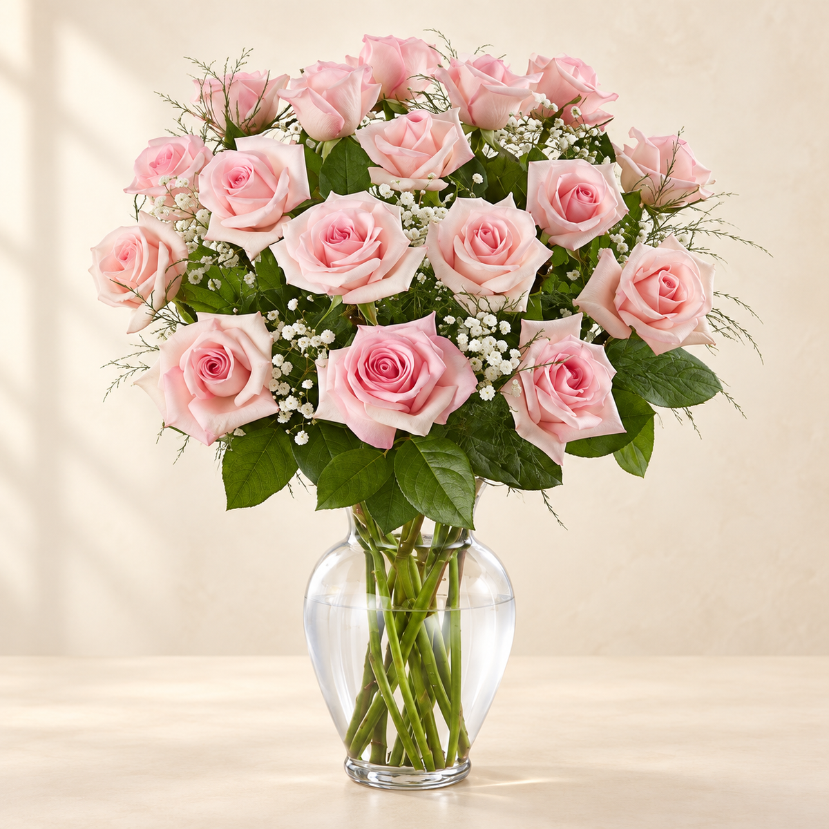Pink Rose Elegance Vase Arrangement
