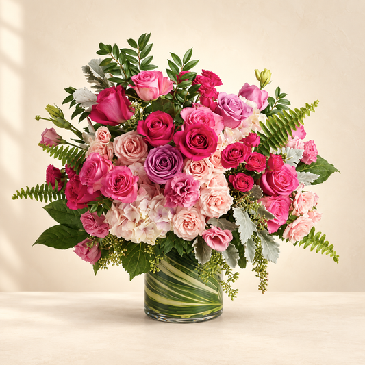 Haute Pink Bouquet | Luxury Pink Roses Arrangement