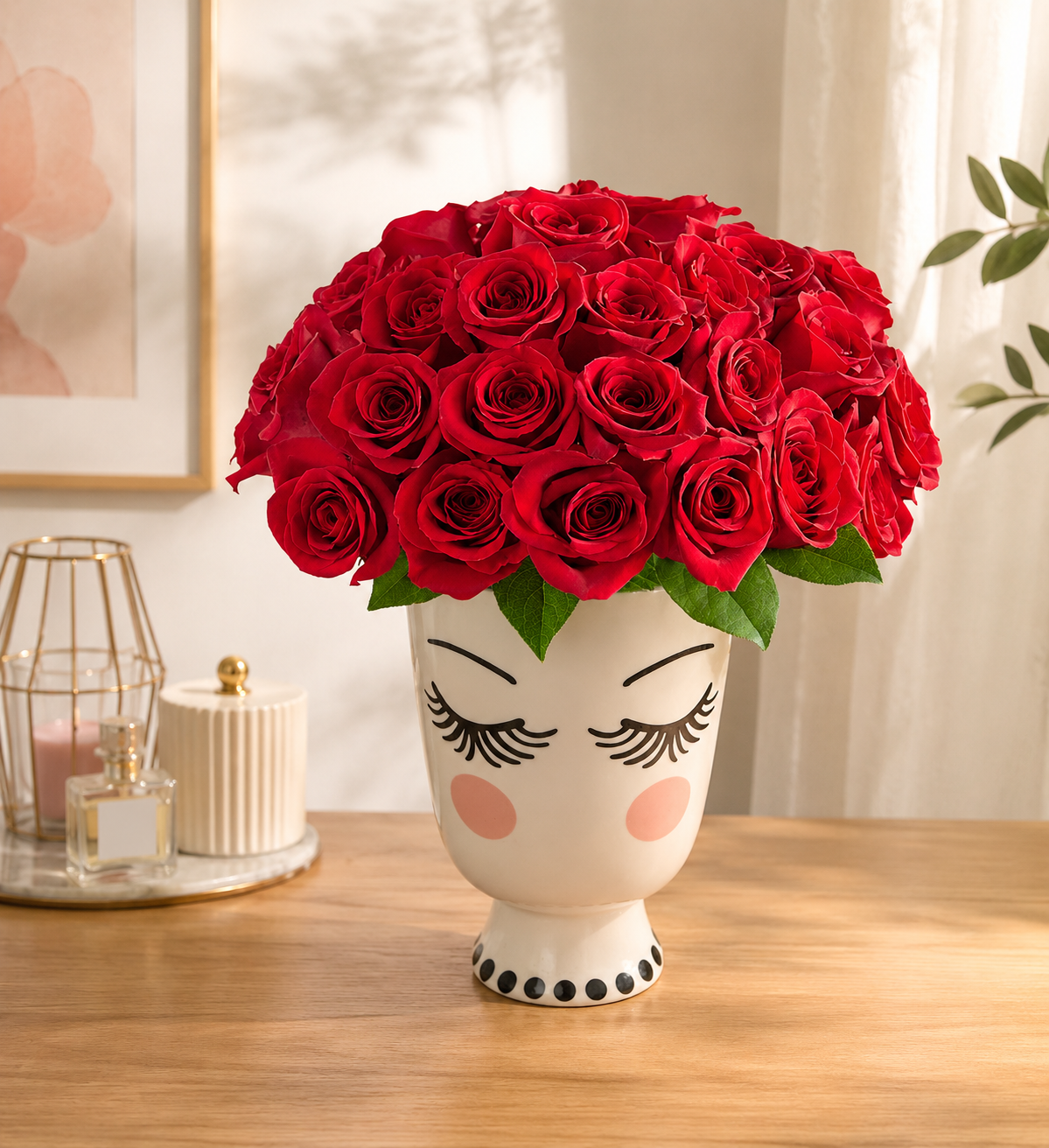 30 Red Roses in Beauty Vase