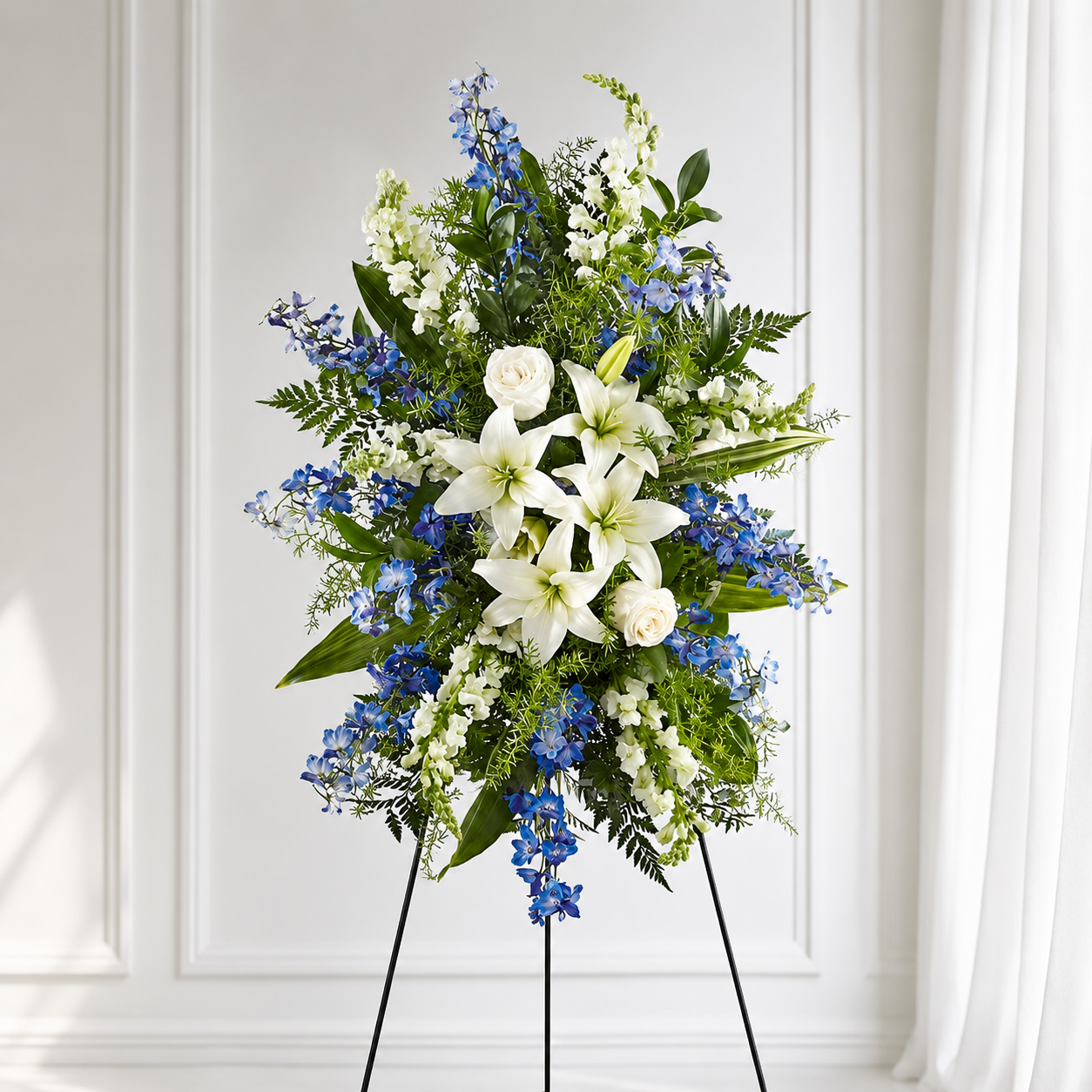 Faithful Blue Lily Tribute Spray