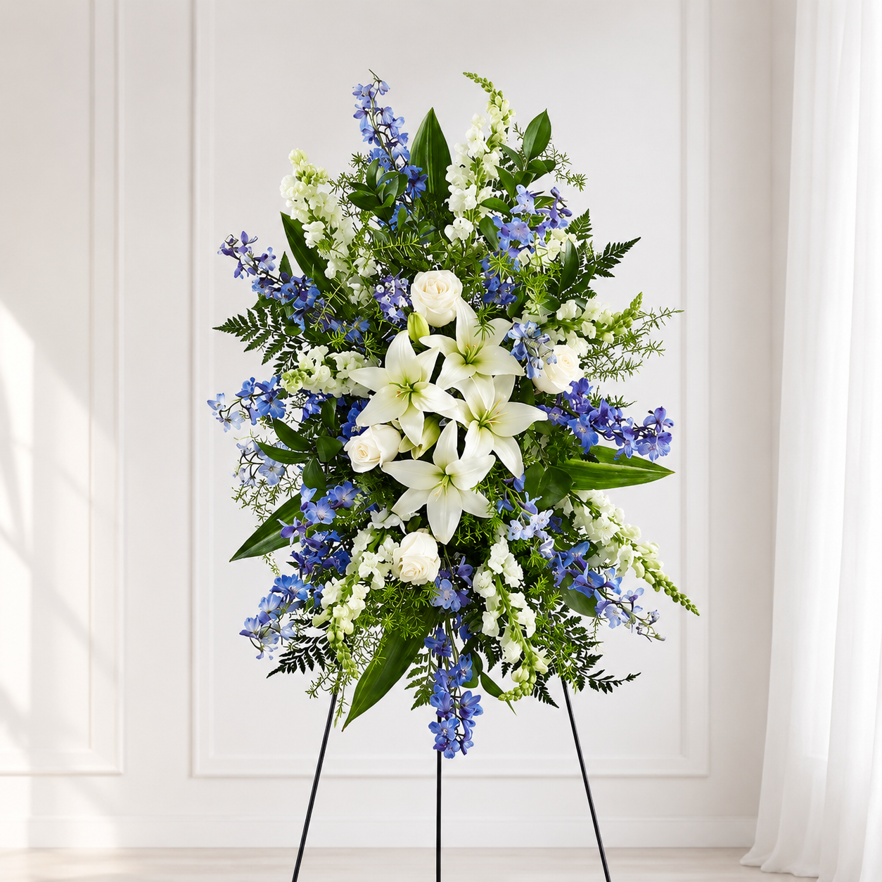 Faithful Blue Lily Tribute Spray