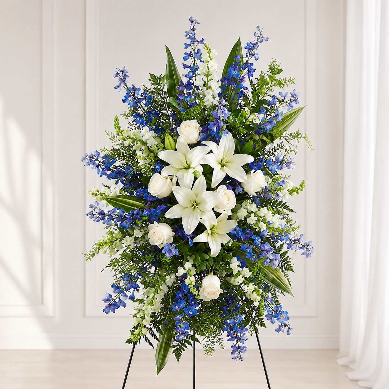 Faithful Blue Lily Tribute Spray
