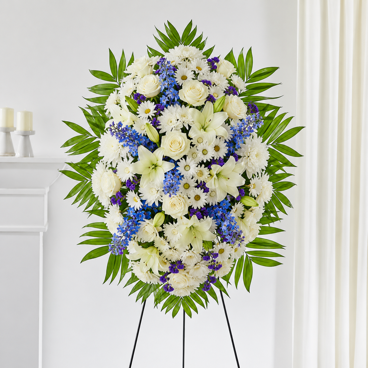 White & Blue Standing Spray