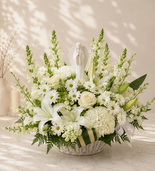 Angel Garden Tribute Basket