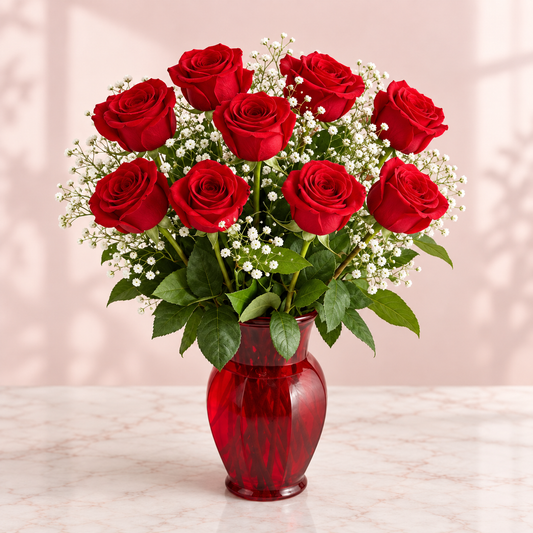Timeless Red Rose Arrangement