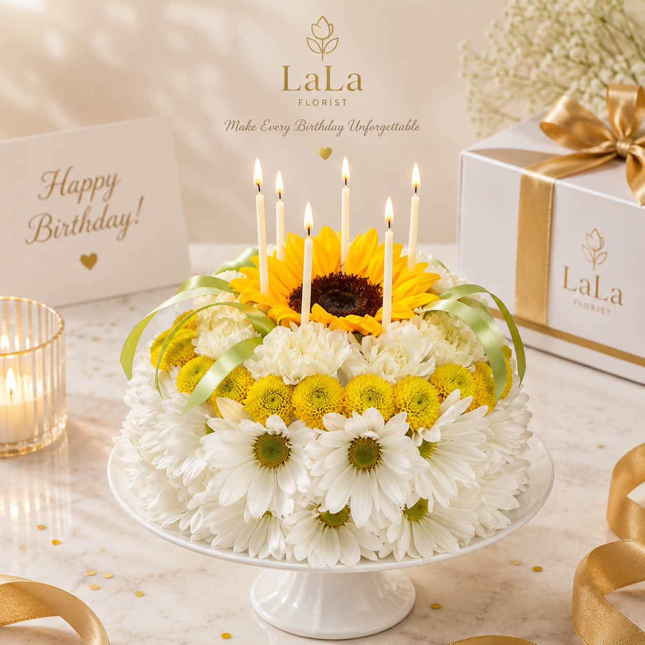 LaLa Sunshine Birthday Flower Cake