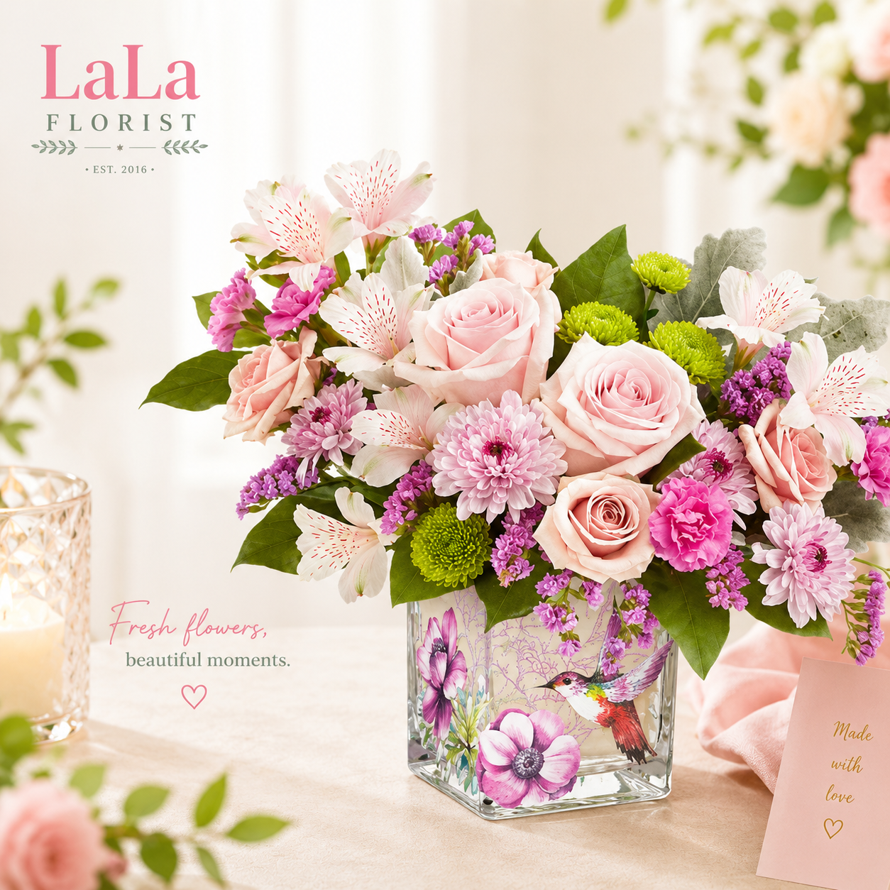 Hummingbird Blush Garden Bouquet