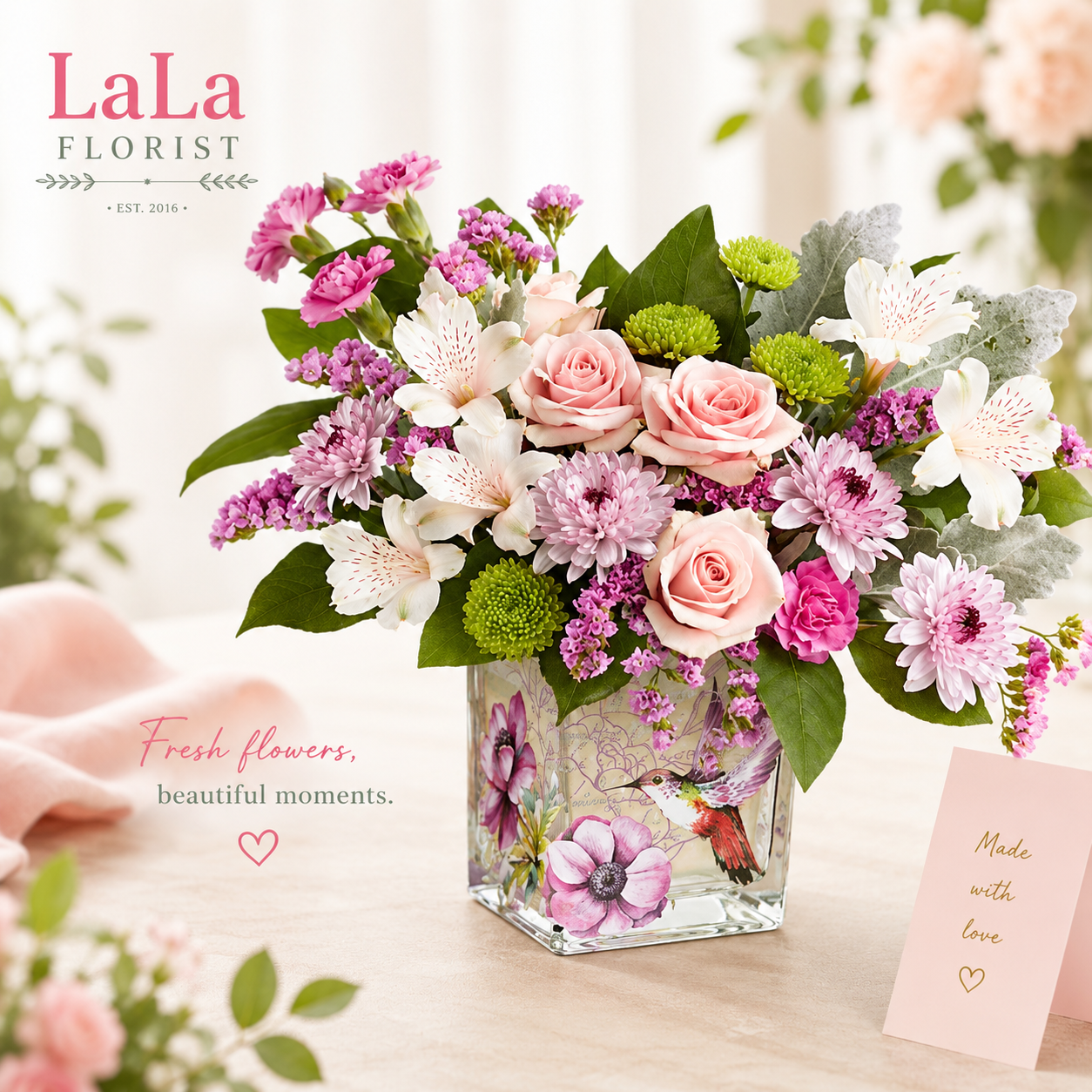Hummingbird Blush Garden Bouquet