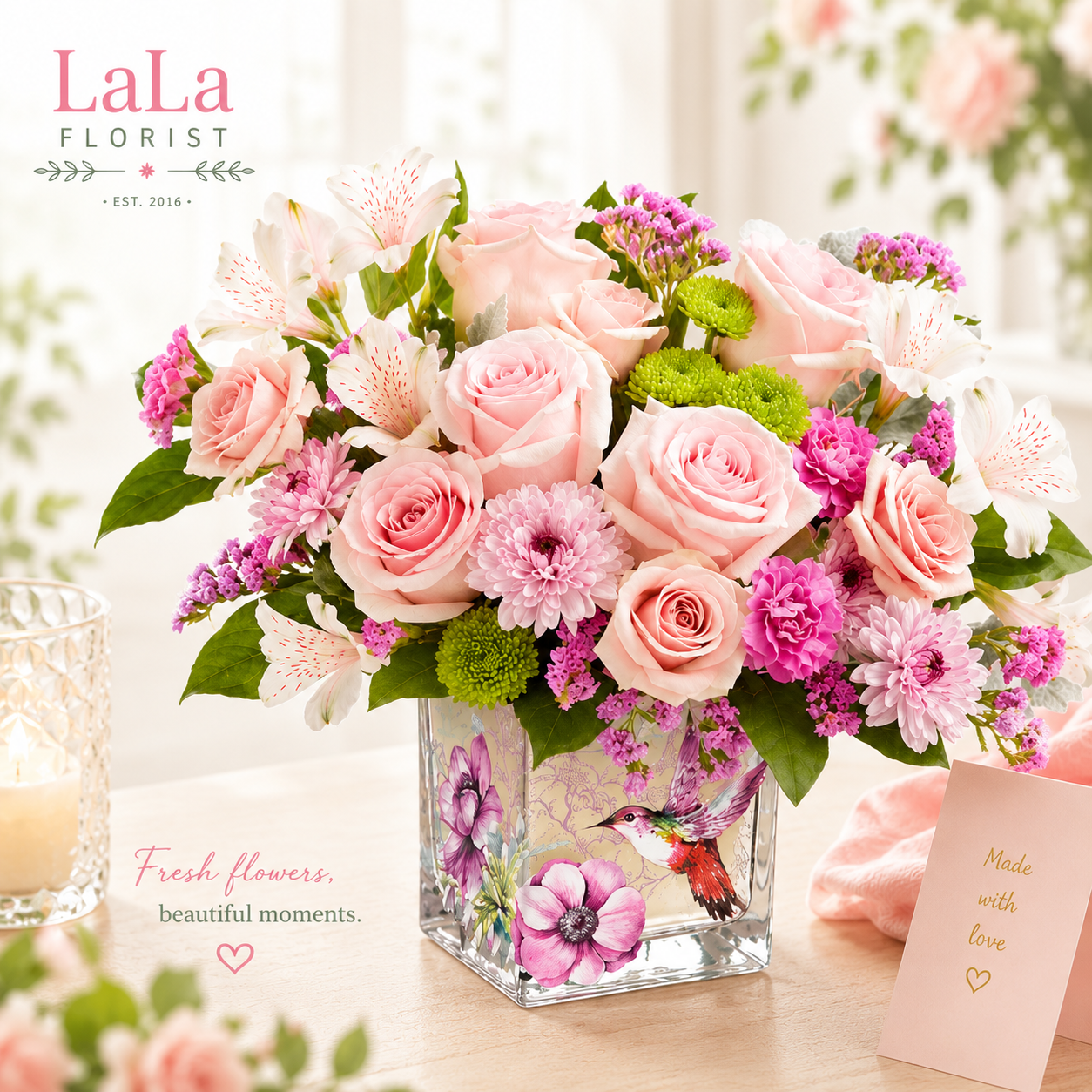 Hummingbird Blush Garden Bouquet