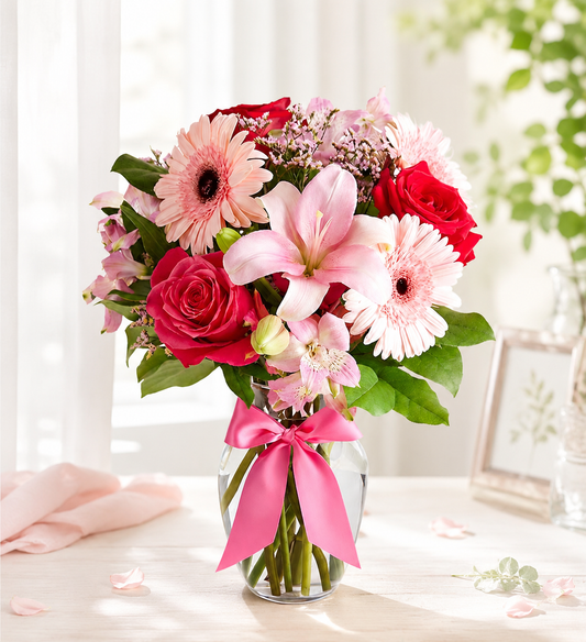 Blushing Lily & Rose Bouquet