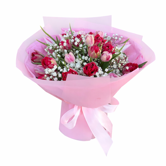 Pink Tulip Romance Bouquet
