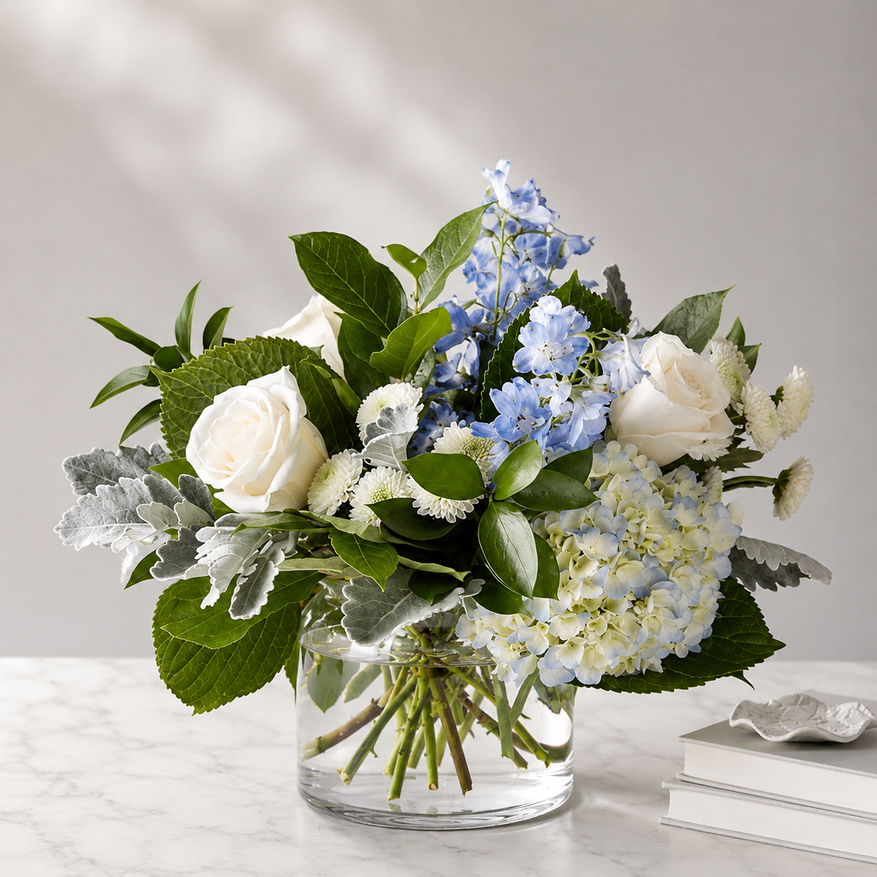 Clear Skies Bouquet — Blue & White Elegance 💙