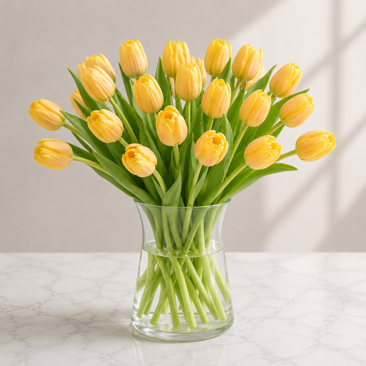 Sunny Yellow Tulip Vase