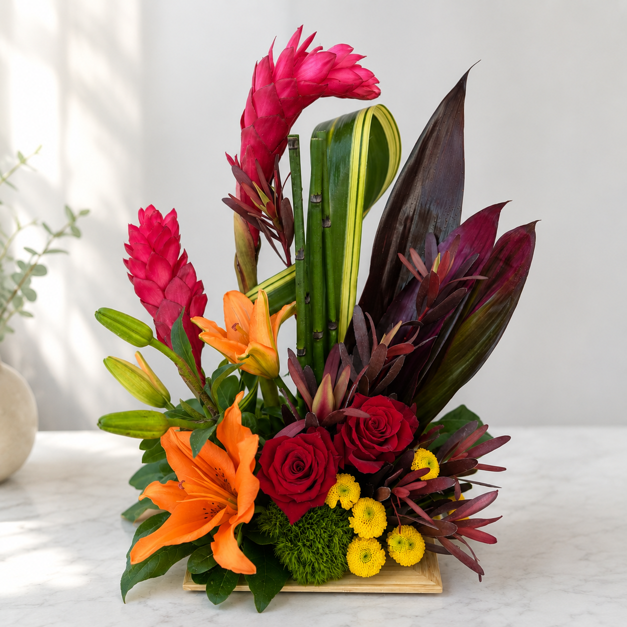 🌺 Tropical Sunset Garden
Premium Tropical Floral Arrangement