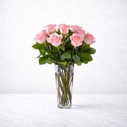 Long Stem Pink Rose Bouquet