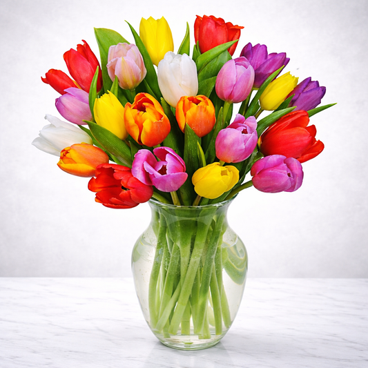 🌷 Rainbow Tulip Bouquet – 20 Stems (Best Seller 🌈)