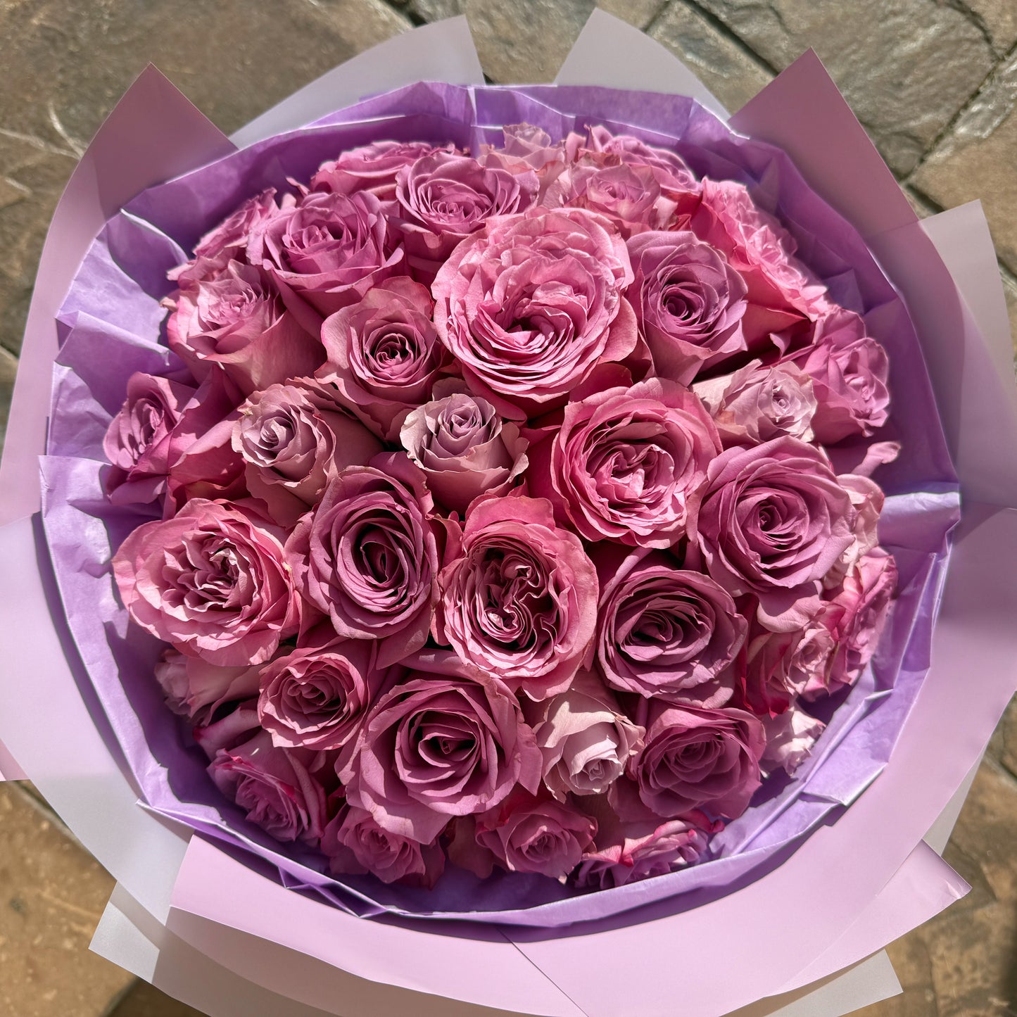 30 Mixed Purple Roses Bouquet
Same Day Flower Delivery
