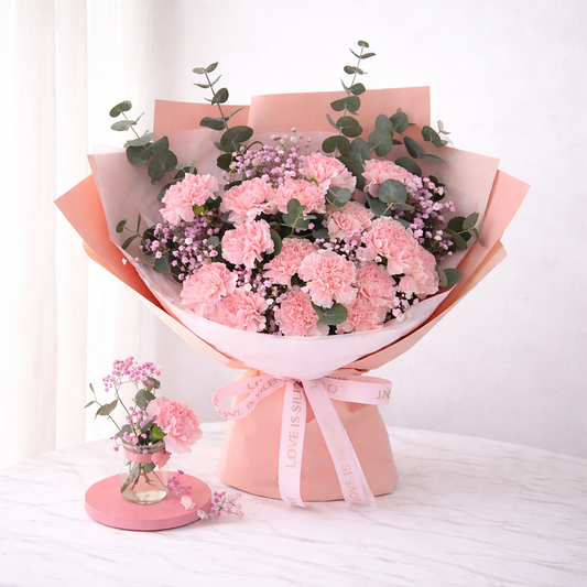 Mother’s Day Pink Carnation Bouquet