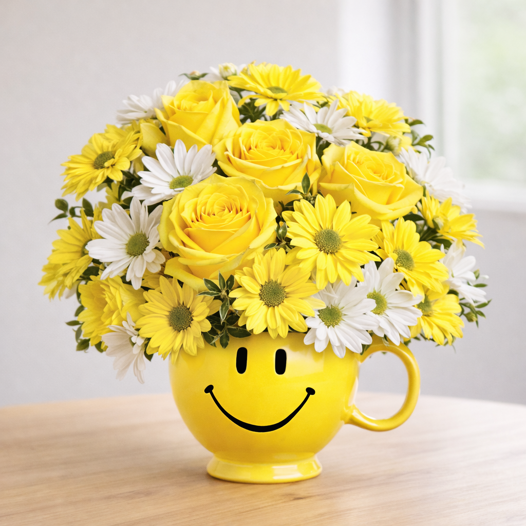 Be Happy Sunshine Mug Bouquet 🌼