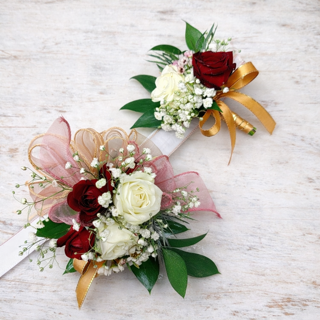 Prom Corsage & Boutonniere Set (6 Styles A-F) – Custom Match Your Dress